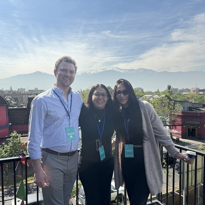 Ana Mancera and other students in Santiago, Chile