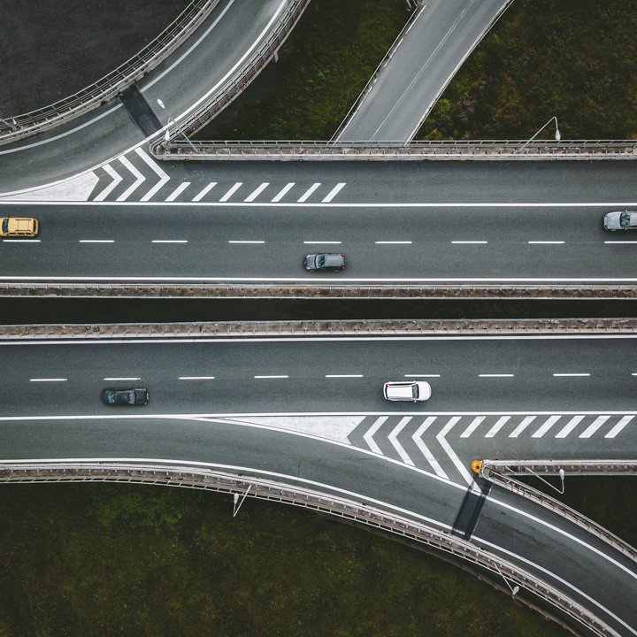 Aerial view of highway