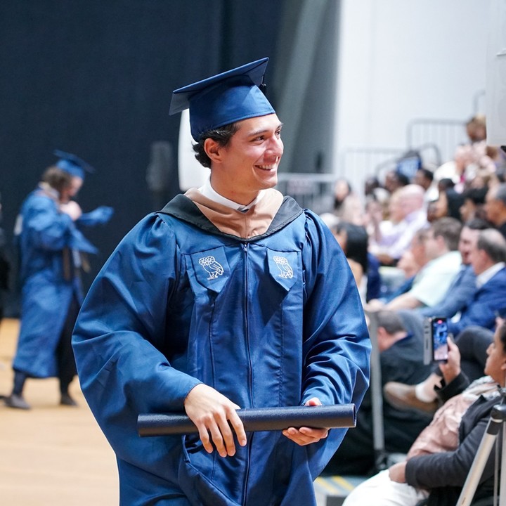 Rice MBA student at graduation