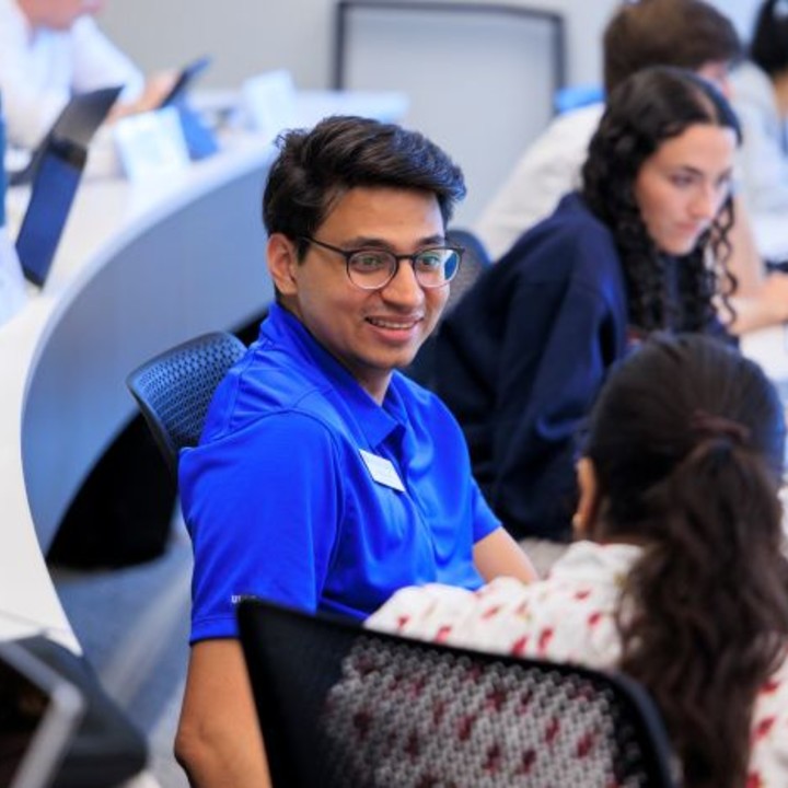 MBA male student in the classroom